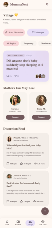 The Village — community discussions and matched mothers